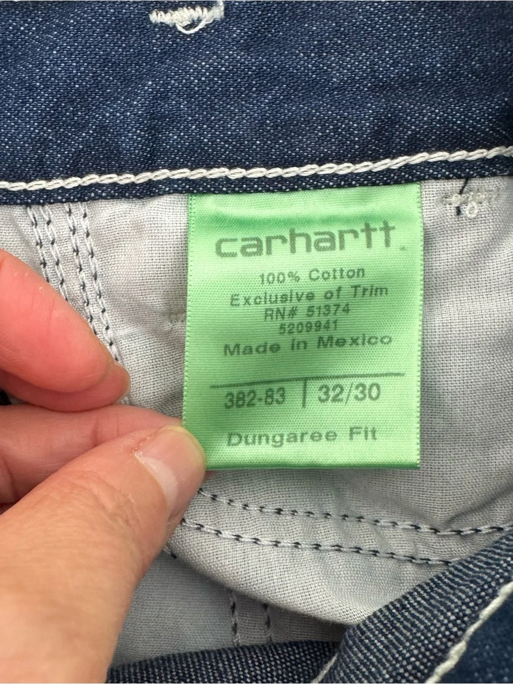 NWT Carhartt 382-83 Dungaree Fit Utility Jeans Relaxed Men's 32 X 30 Denim Loose